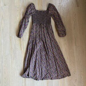 J. Crew x Liberty London Floral Smocked Midi Dress